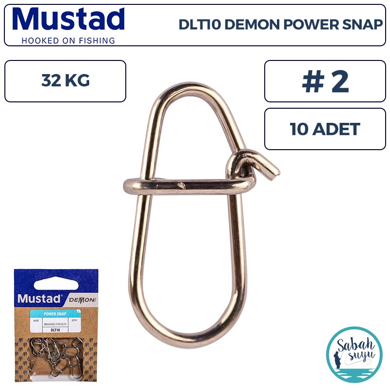 Mustad Demon DLT10 Power Snap Klips #2 32kg (10 Adet)