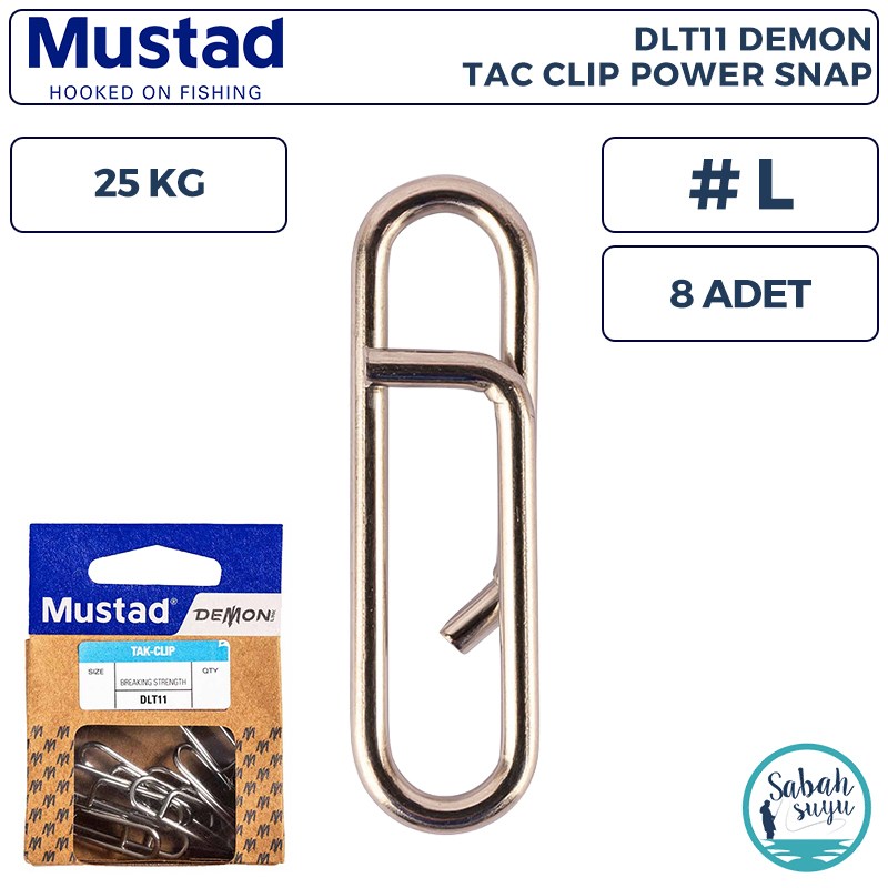 Mustad Demon DLT11 Tak-Clip Power Klips #L 25kg (8 Adet)
