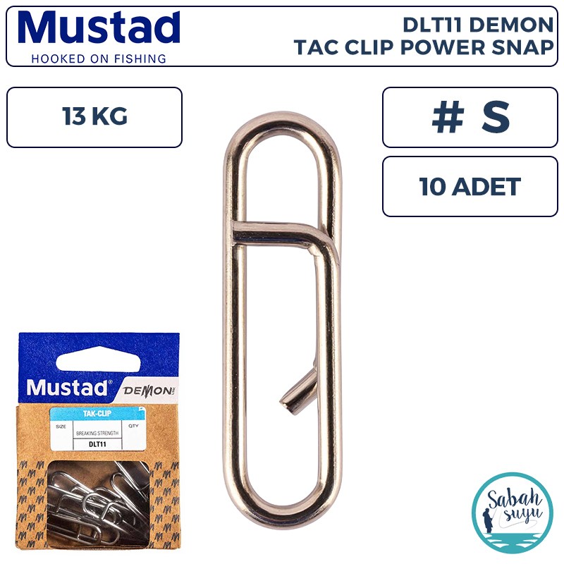 Mustad Demon DLT11 Tak-Clip Power Klips #S 13kg (10 Adet)