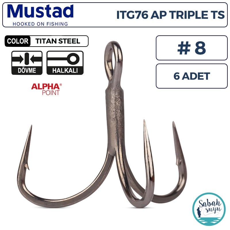 Mustad ITG76AP AP Üçlü İğne TS #8 (6 Adet)