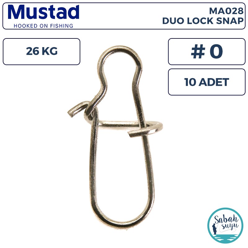 Mustad MA028 Duo Lock Snap Klips #0 26kg (10 Adet)