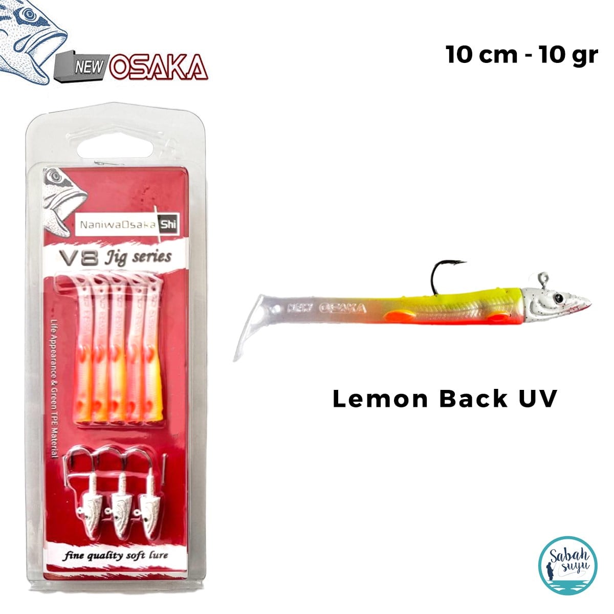 Osaka V8 10cm 10gr Silikon Yem Set (3+5) Lemon Back UV