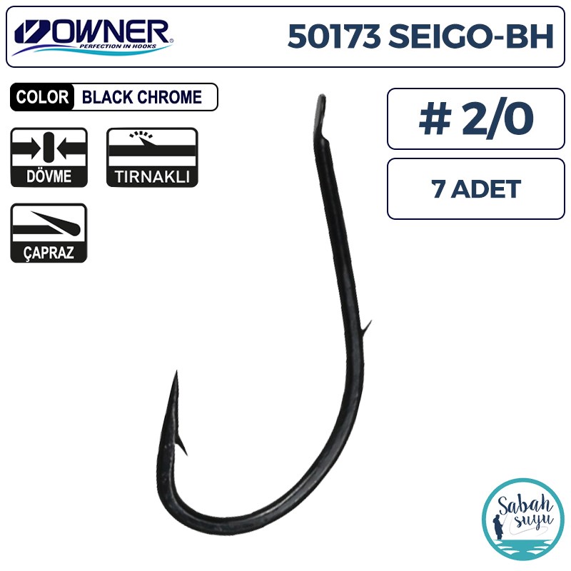 Owner 50173 Seigo BH Tırnaklı Çapraz İğne Siyah #2/0 (7 Adet)