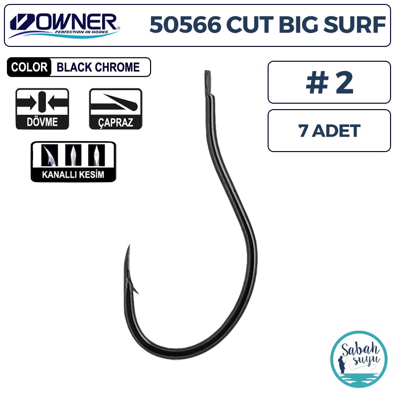 Owner 50566 Cut Big Surf  İğne #2 (7 Adet) Siyah