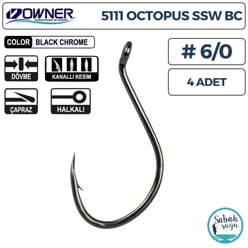 Owner 5111 Octopus SSW Delikli İğne Siyah #6/0 (4 Adet)