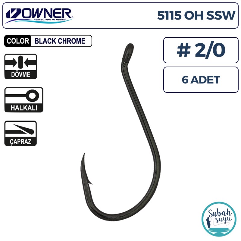 Owner 5115 OH SSW Delikli İğne #2/0 (6 Adet) Siyah