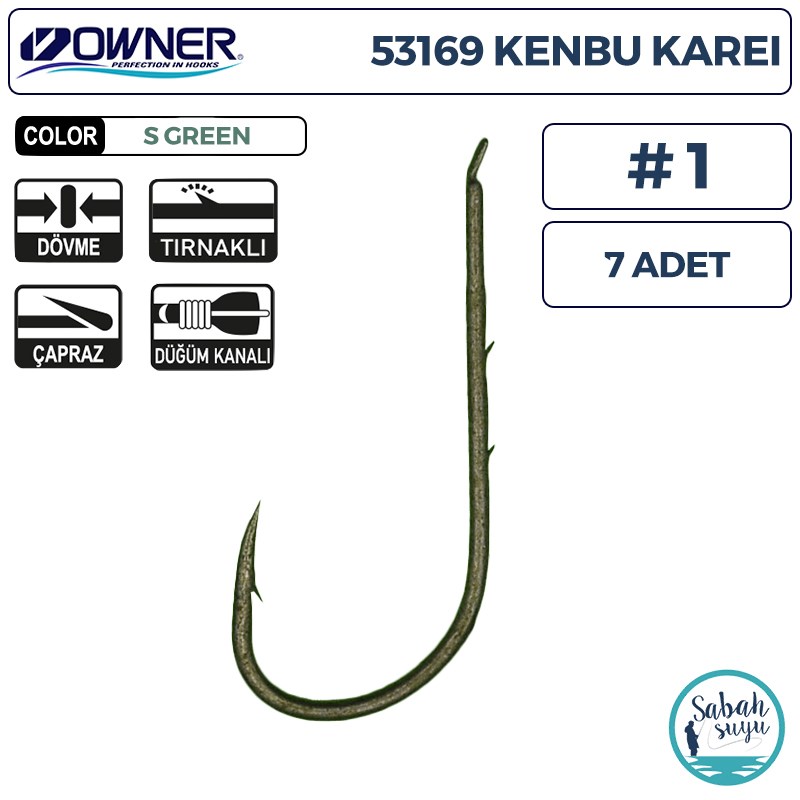 Owner 53169 Kenbu Karei Tırnaklı İğne #1 (7 Adet) Yeşil