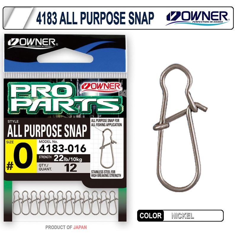 Owner All Purpose Snap Klips No:0 10mm 10kg