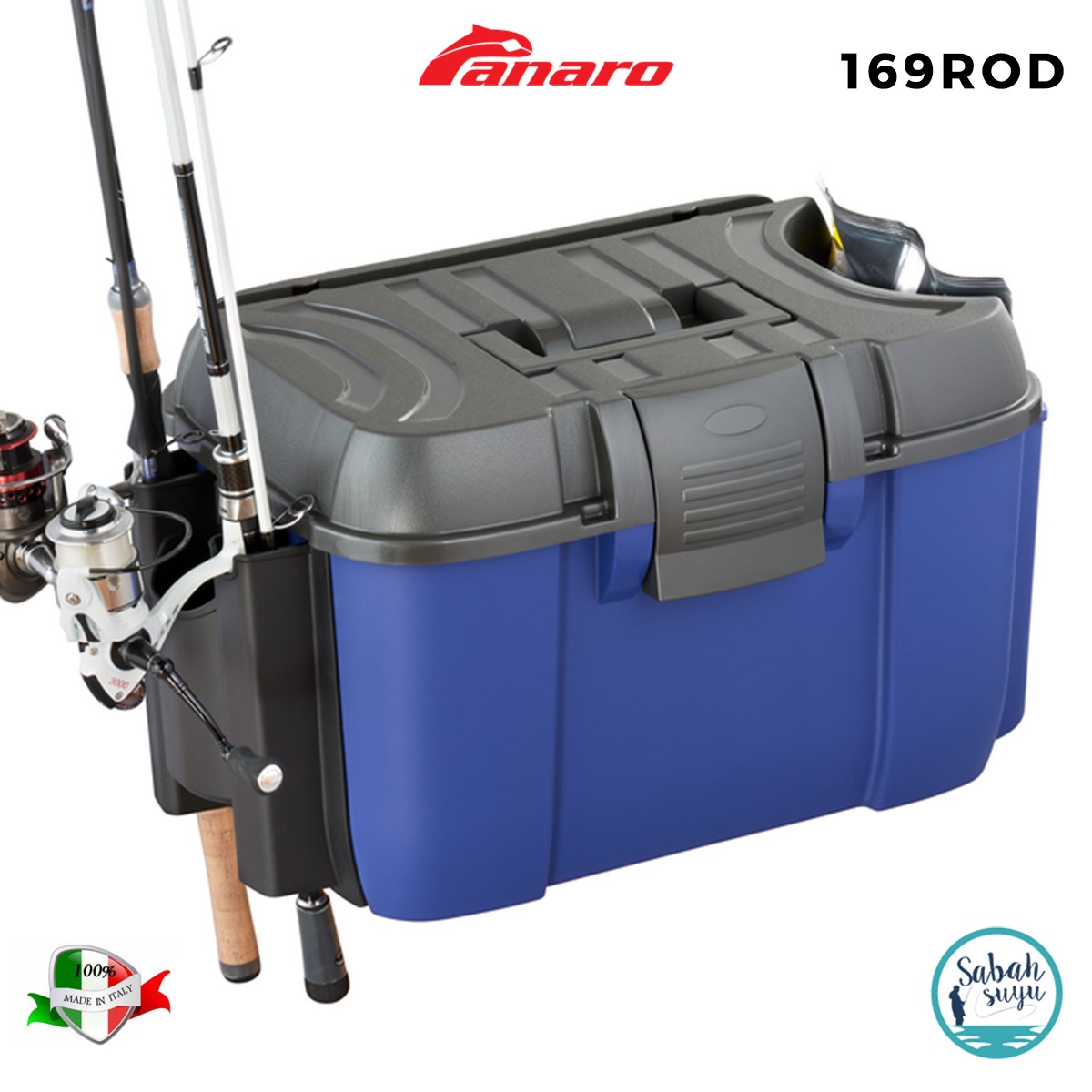 Plastica Panaro 169ROD Kamış Yuvalı Takım Çantası 525X340X4300mm Gri Mavi