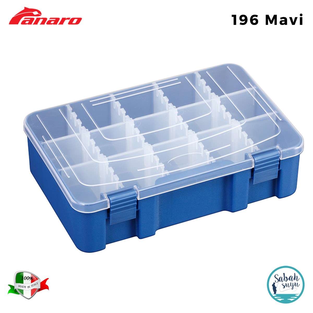 Plastica Panaro 196 Scatola Bölmeli Kutu 276X188X75mm Mavi
