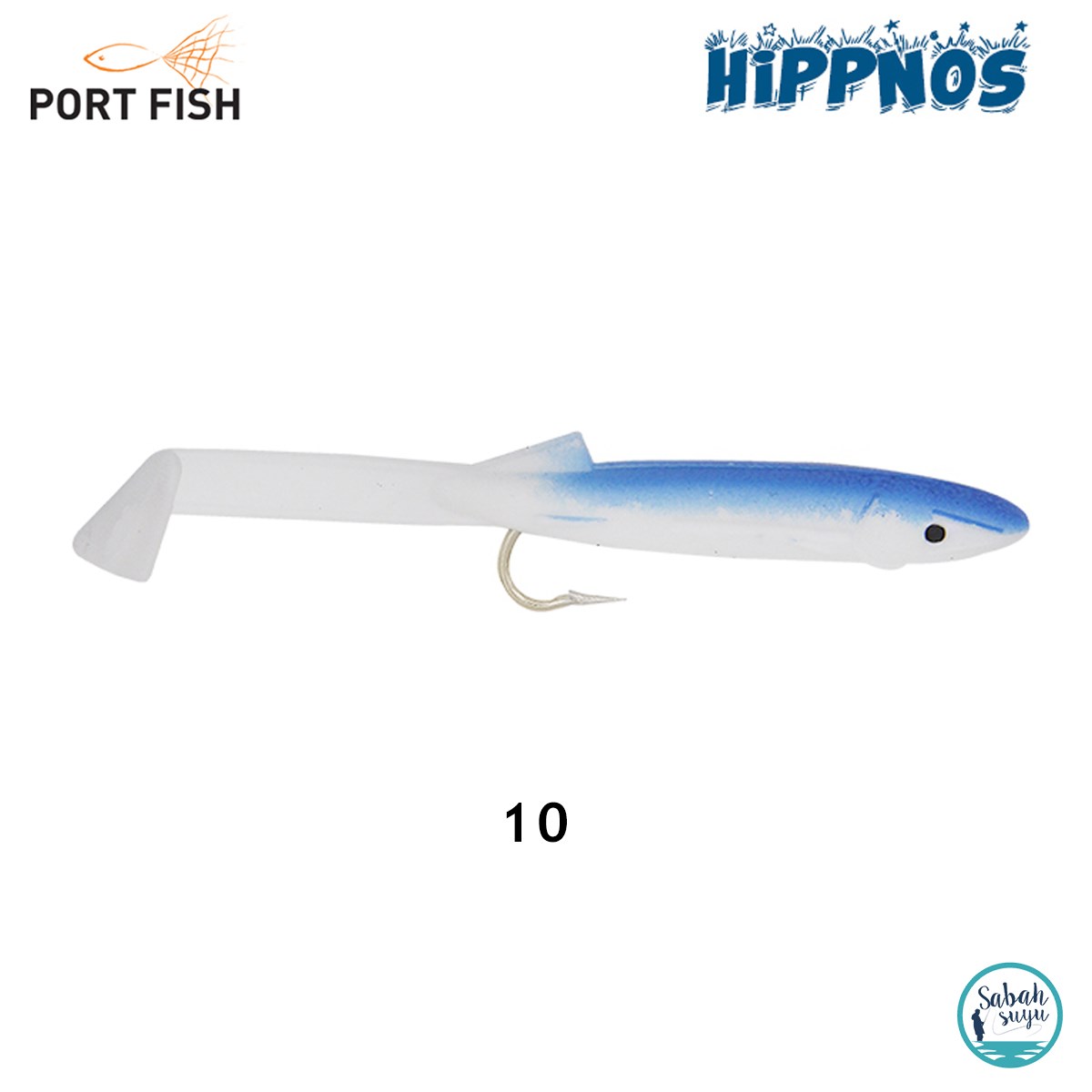 Portfish Hippnos İğneli Silikon Balık 10.5cm #10 Mavi Beyaz (3 Adet)