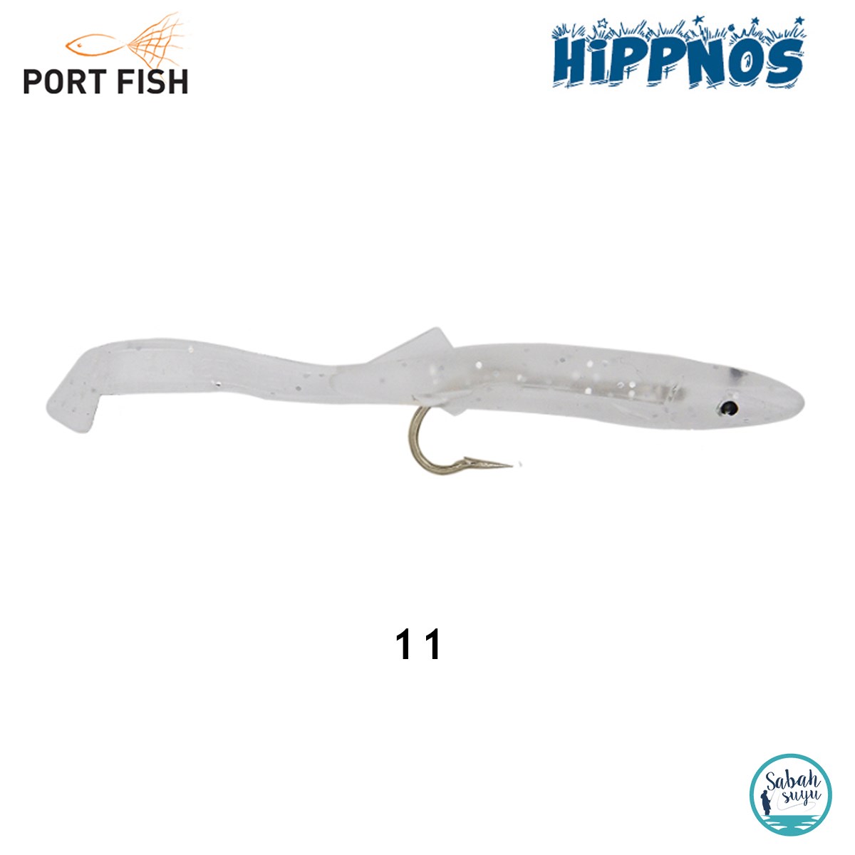 Portfish Hippnos İğneli Silikon Balık 5.5cm #11 Simli Şeffaf (3 Adet)