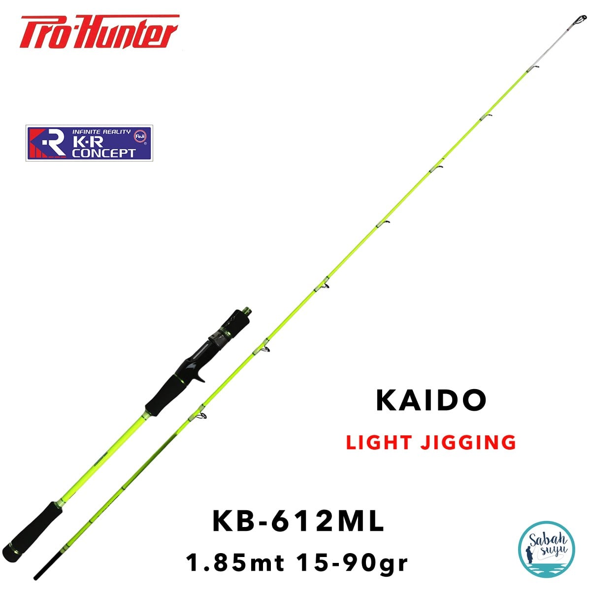 Pro Hunter Kaido KB-612ML 1.85mt 15-90gr (S2P) Tetikli Light Jigging Kamış Sarı