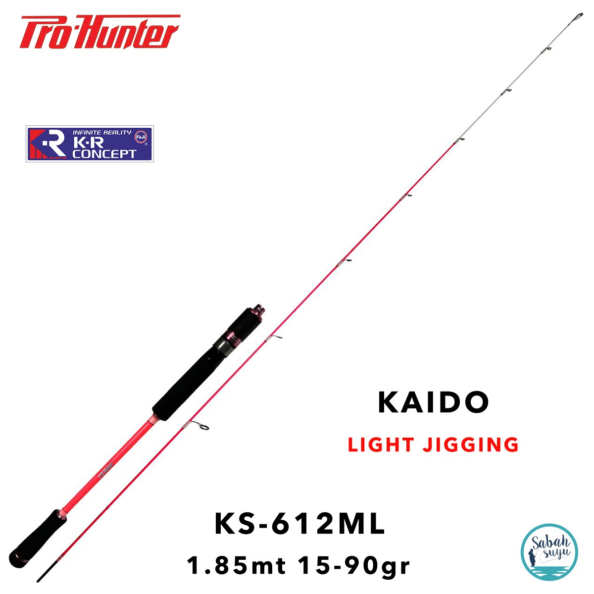 Pro Hunter Kaido KS-612ML 1.85mt 15-90gr (S2P) Light Jigging Kamış Pembe