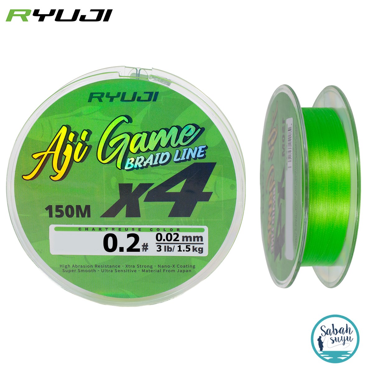 Ryuji Aji Game X4 İp Misina 150mt PE 0.2 0.02mm 1.5kg A.Yeşil