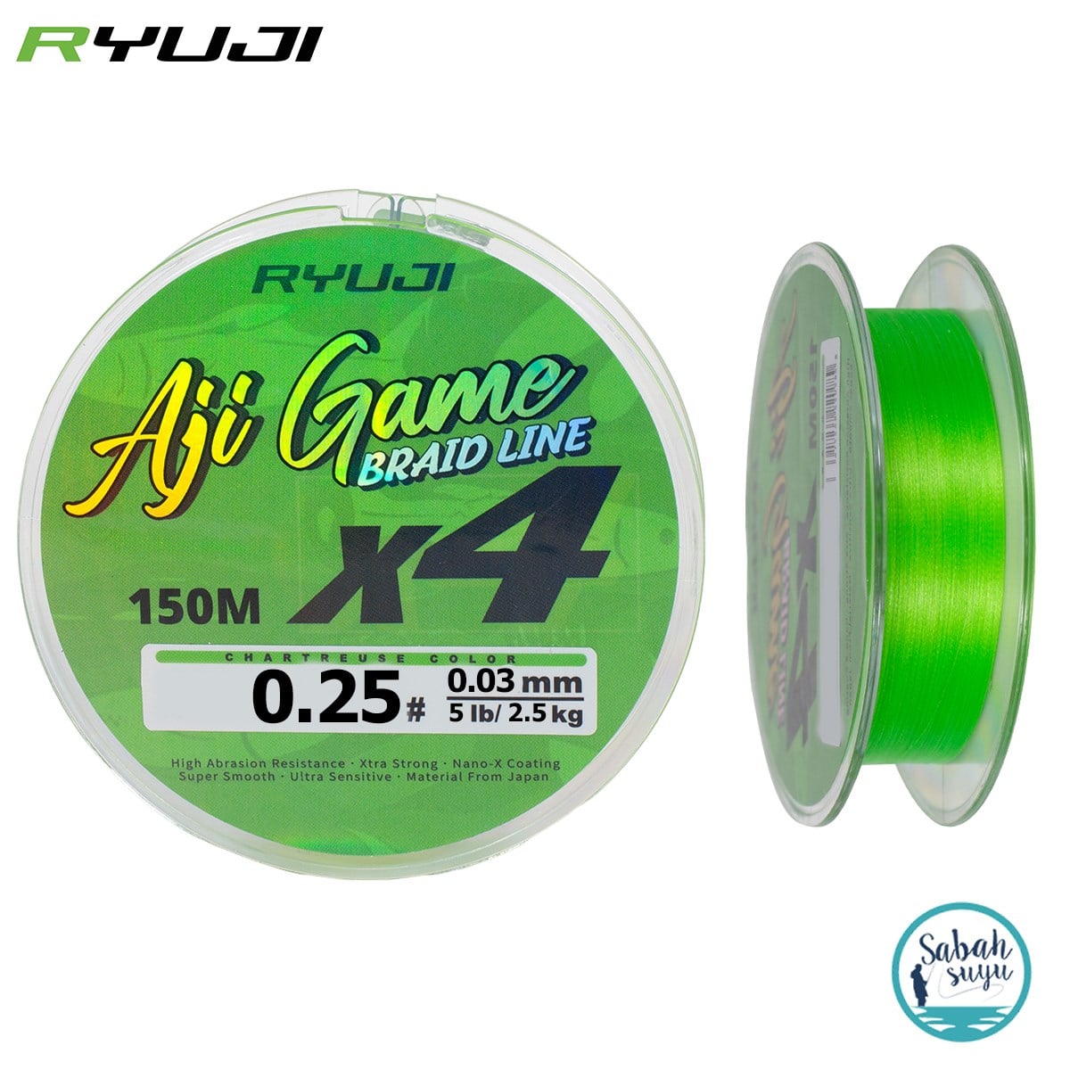 Ryuji Aji Game X4 İp Misina 150mt PE 0.25 0.03mm 2.5kg A.Yeşil