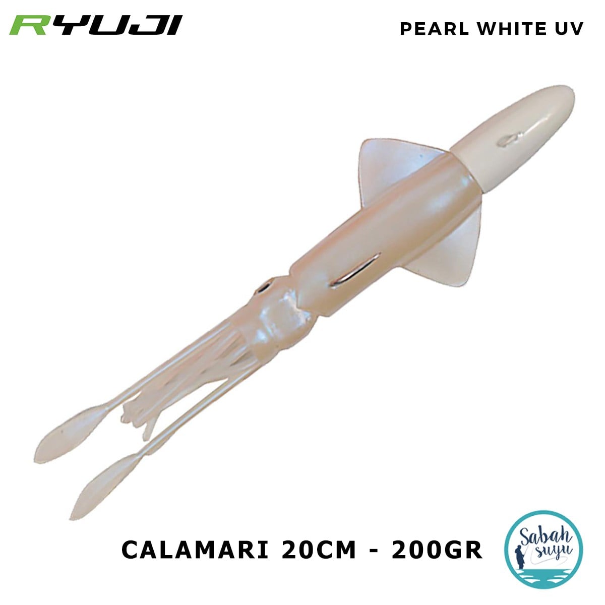 Ryuji Calamari Silikon Kalamar 20cm 200gr Pearl White UV