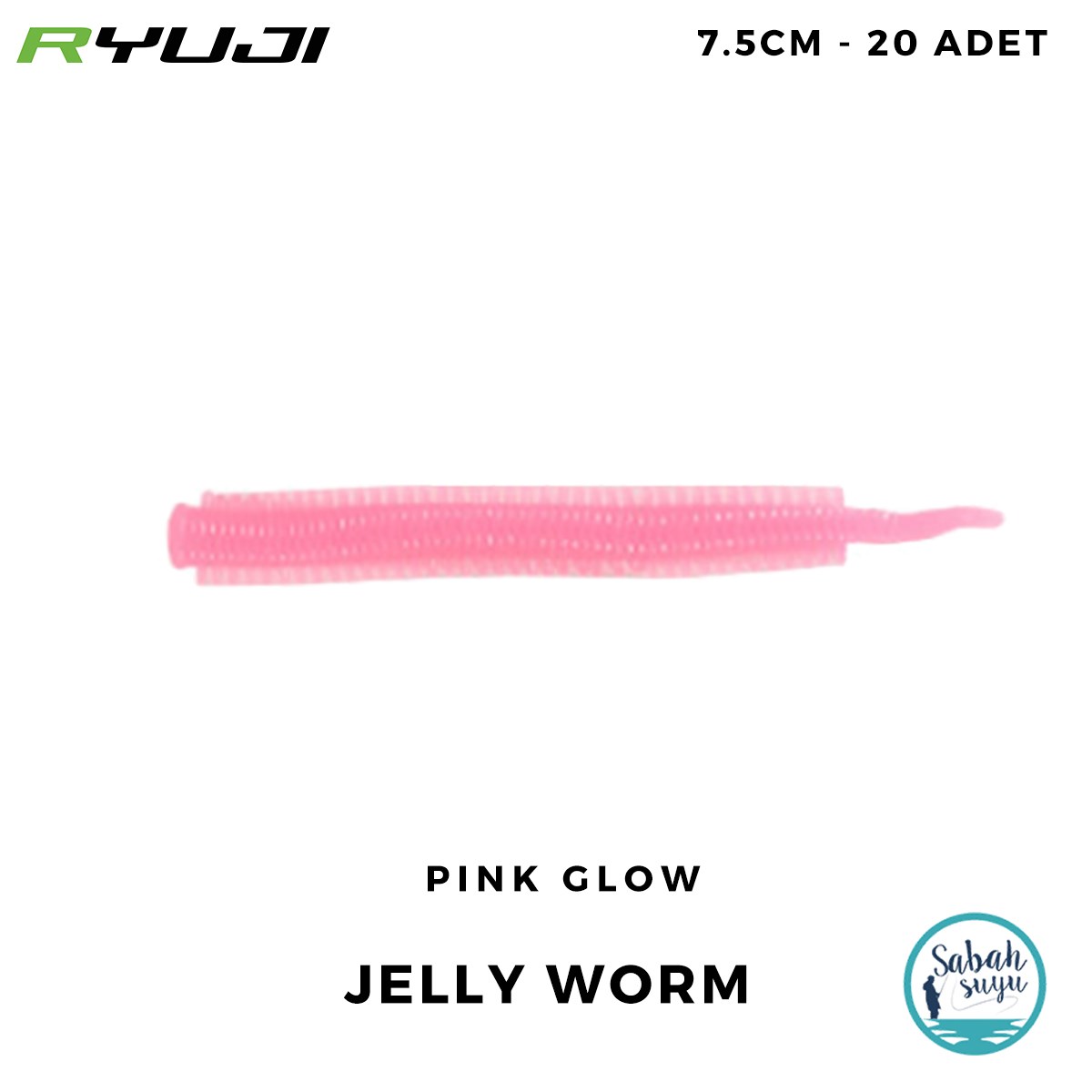 Ryuji Jelly Worm 7.5cm LRF Kokulu Silikon Kurt Pink Glow (20 Adet)