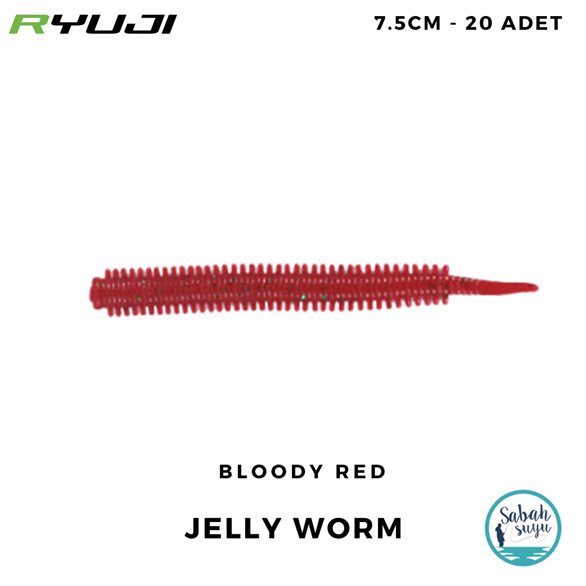 Ryuji Jelly Worm 7.5cm LRF Kokulu Silikon Kurt Bloody Red (20 Adet)