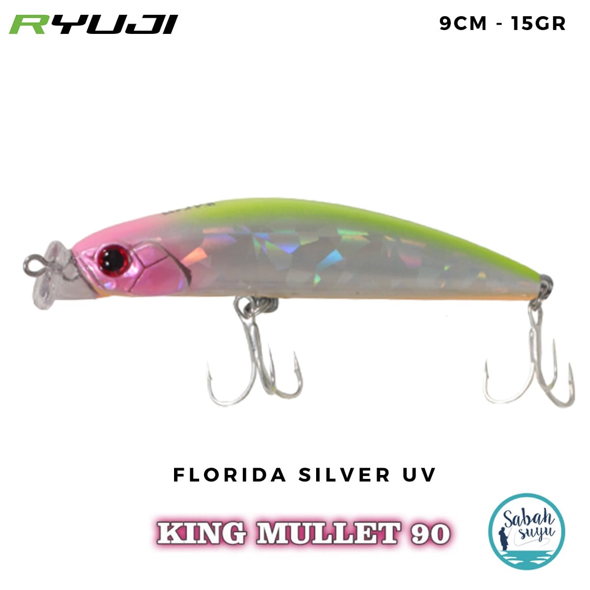 Ryuji King Mullet 90F 9cm 15gr Florida Silver UV