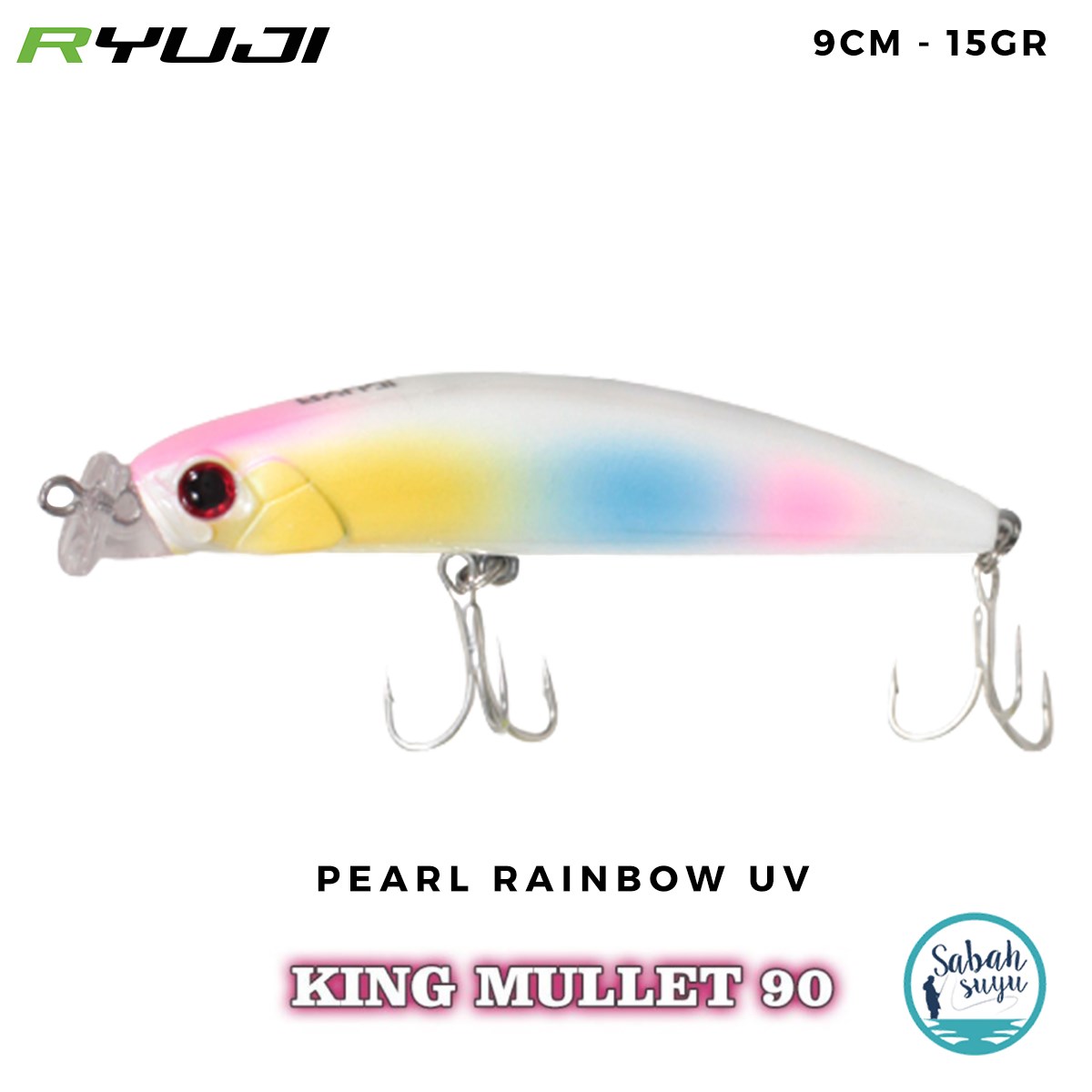 Ryuji King Mullet 90F 9cm 15gr Pearl Rainbow UV