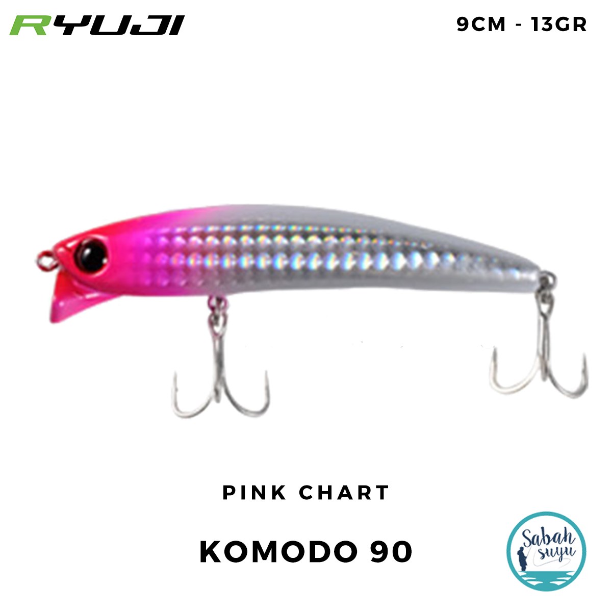 Ryuji Komodo 90F 9cm 13gr Pink Chart