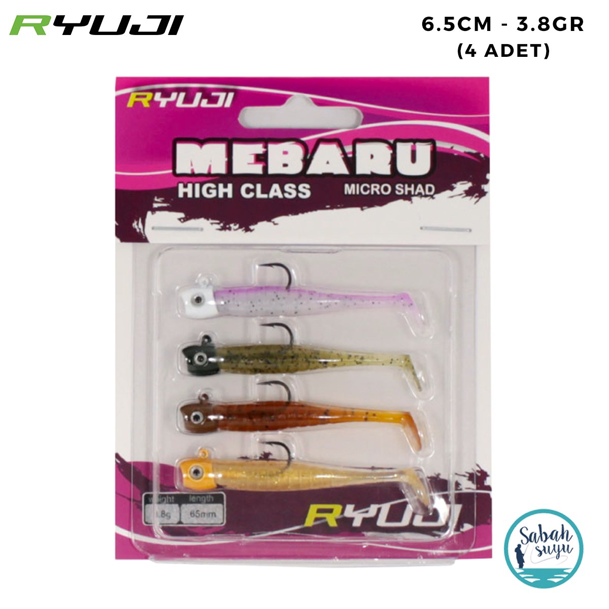 Ryuji Micro Shad 6.5cm 3.8gr Natural Mix (4 Adet)