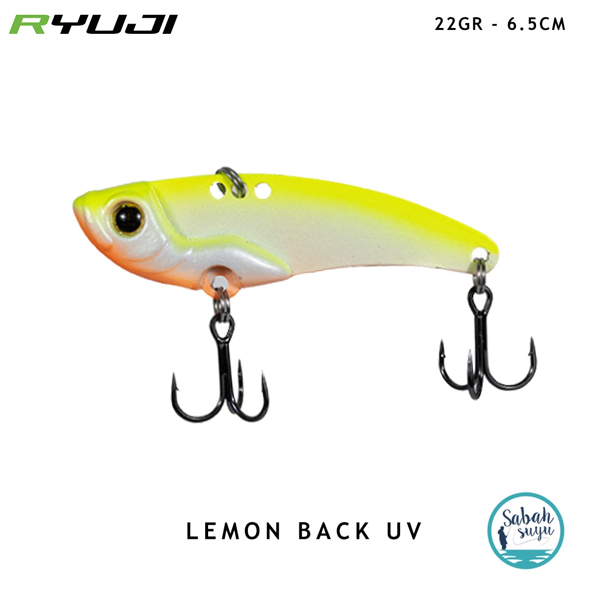 Ryuji Mirror VIB Vibrasyon Jig 6.5cm 22gr Lemon Back UV