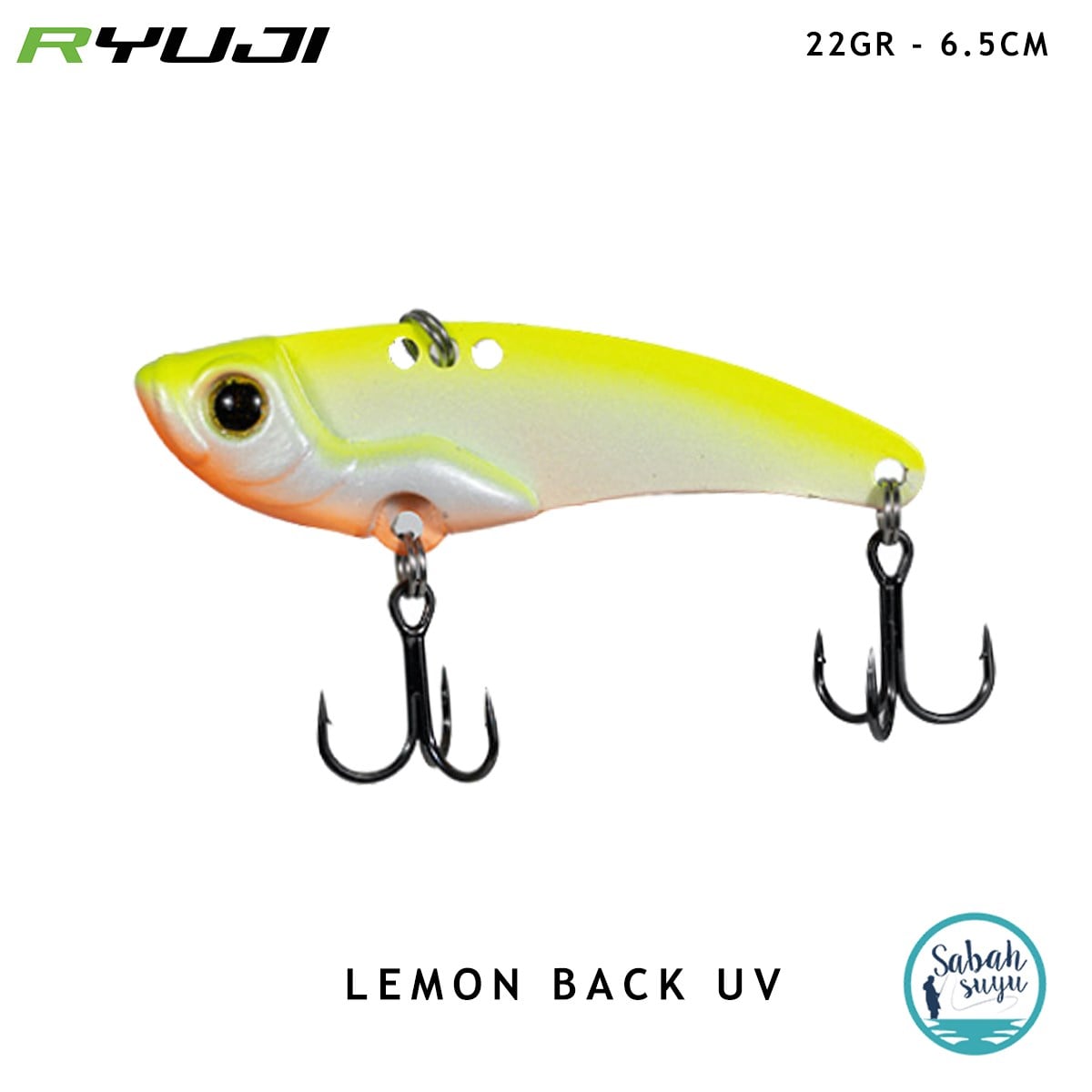 Ryuji Mirror VIB Vibrasyon Jig 6.5cm 22gr Lemon Back UV
