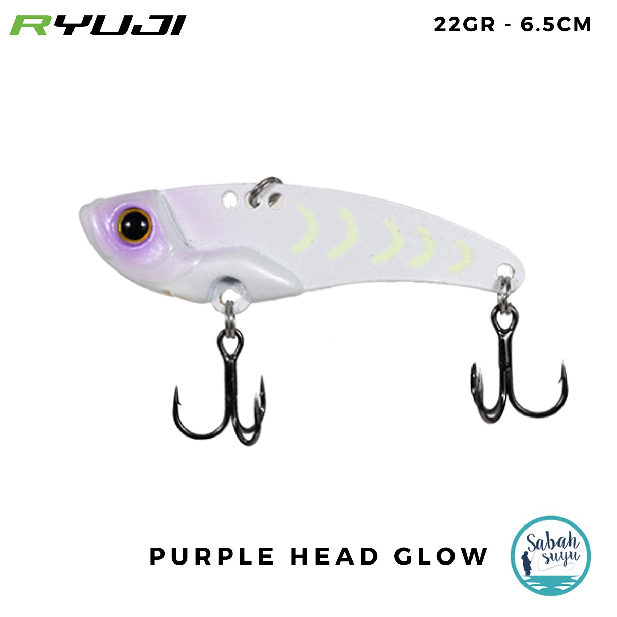 Ryuji Mirror VIB Vibrasyon Jig 6.5cm 22gr Purple Head Glow