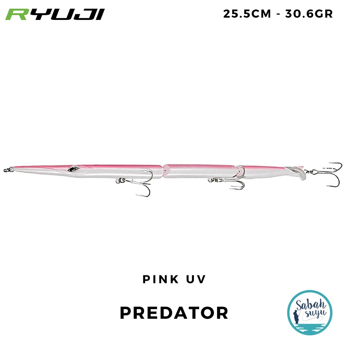 Ryuji Predator Sinking 25.5cm 30.6gr Pink UV Maket Balık