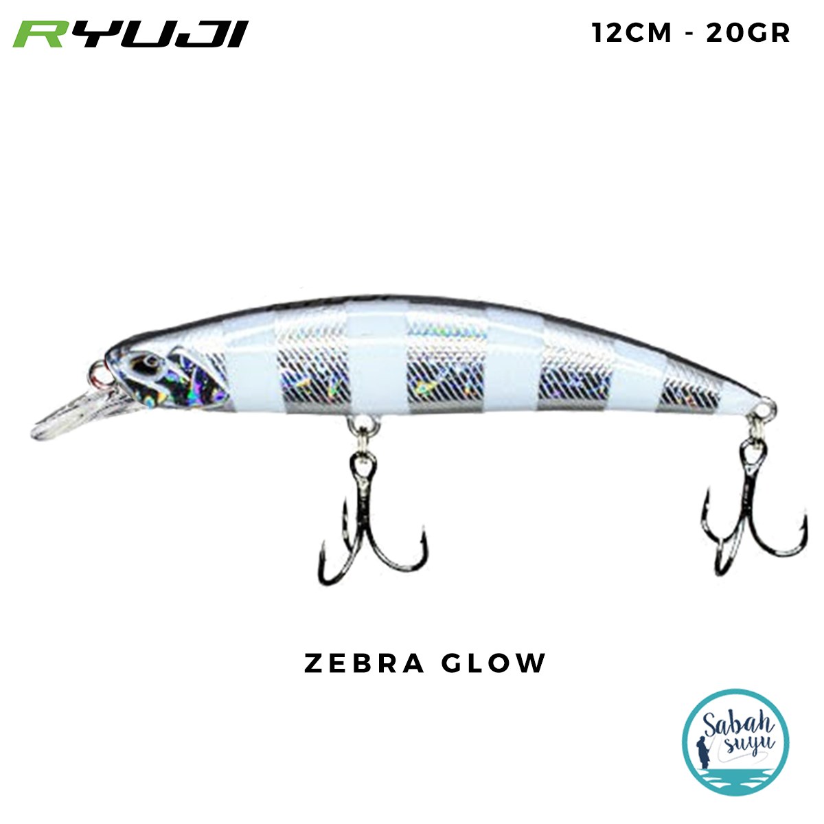 Ryuji Real Jerk 95S 9.5cm 16gr Zebra Glow Maket Balık
