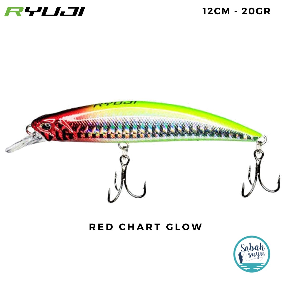 Ryuji Real Jerk 95S 9.5cm 16gr Red Chart Glow Maket Balık