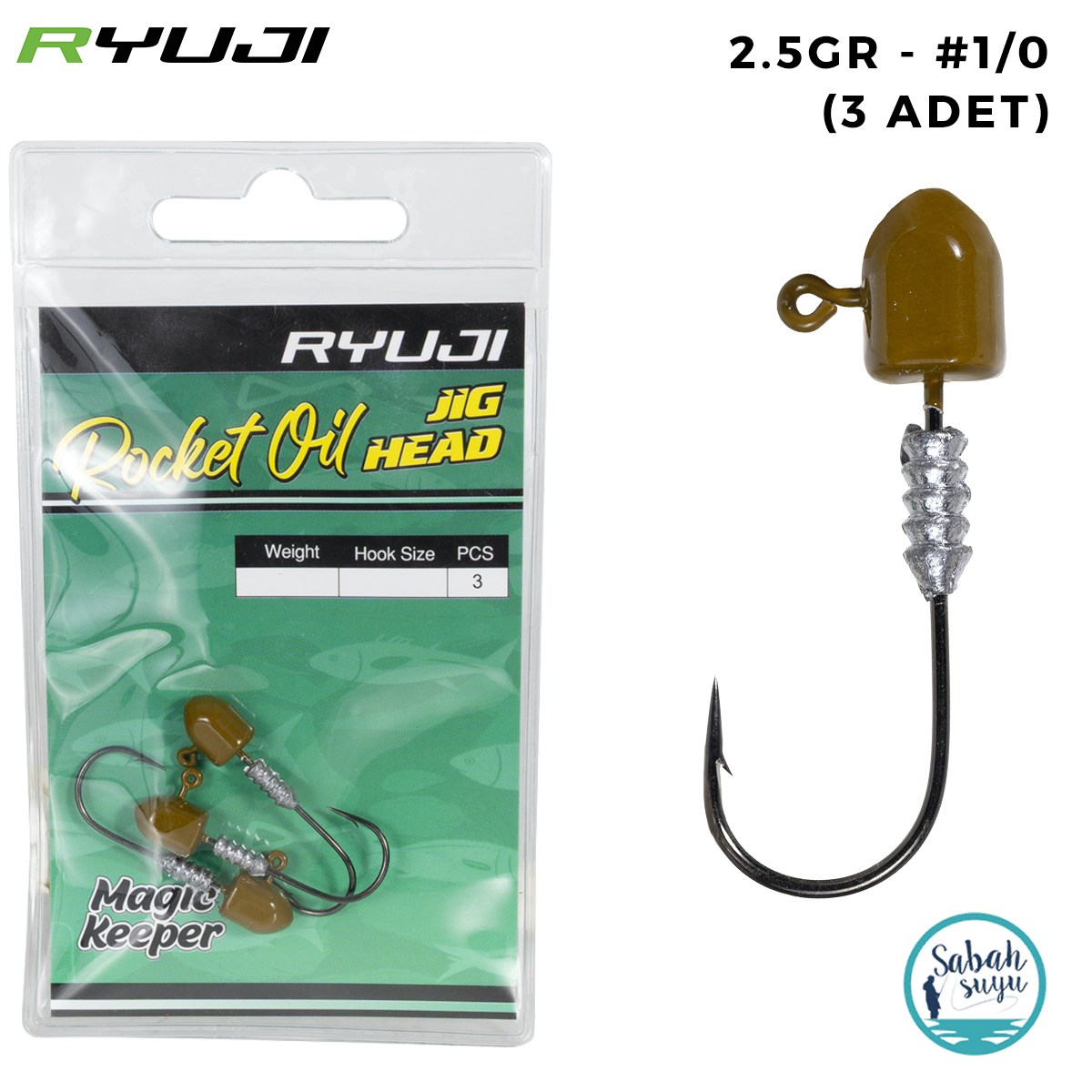 Ryuji Rocket Oil Jighead 2.5gr #1/0 (3 Adet)
