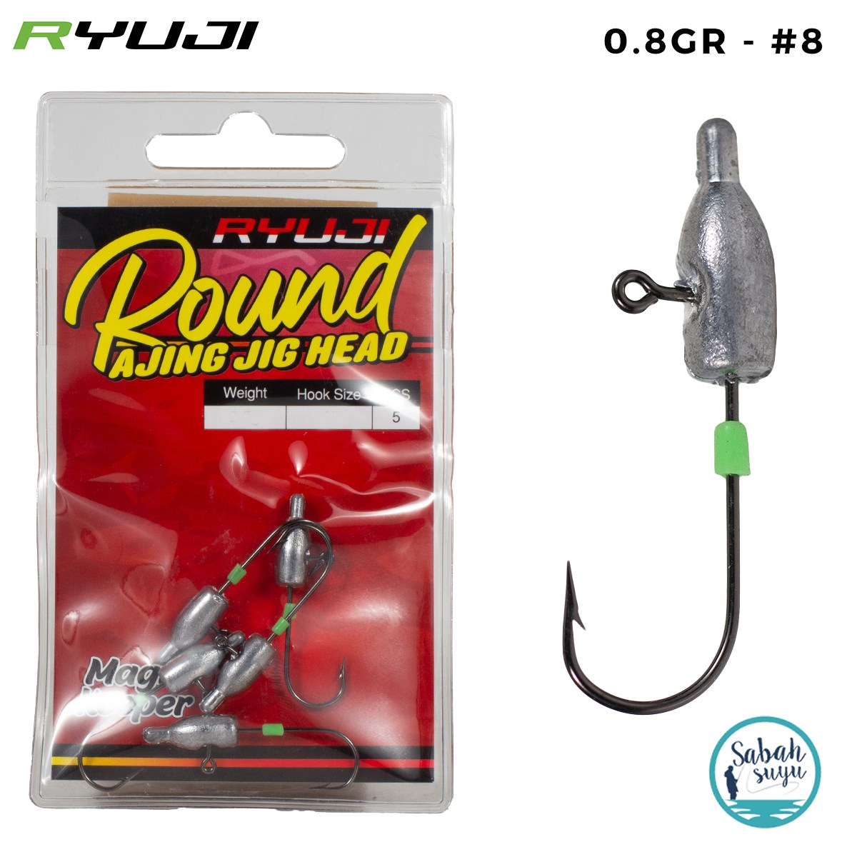 Ryuji Round Ajing Jighead 0.8gr #8 (5 Adet)