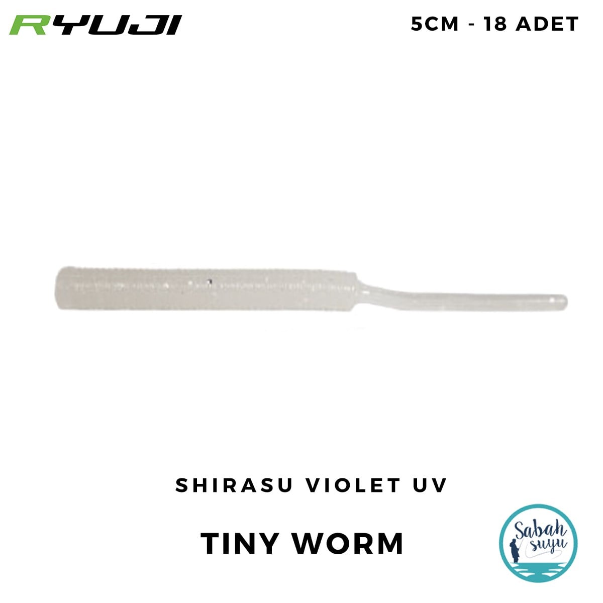 Ryuji Tiny Worm 5cm LRF Kokulu Silikon Yem Shirasu Violet UV (18 Adet)