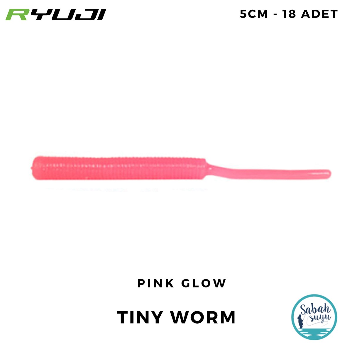 Ryuji Tiny Worm 5cm LRF Kokulu Silikon Yem Pink Glow (18 Adet)