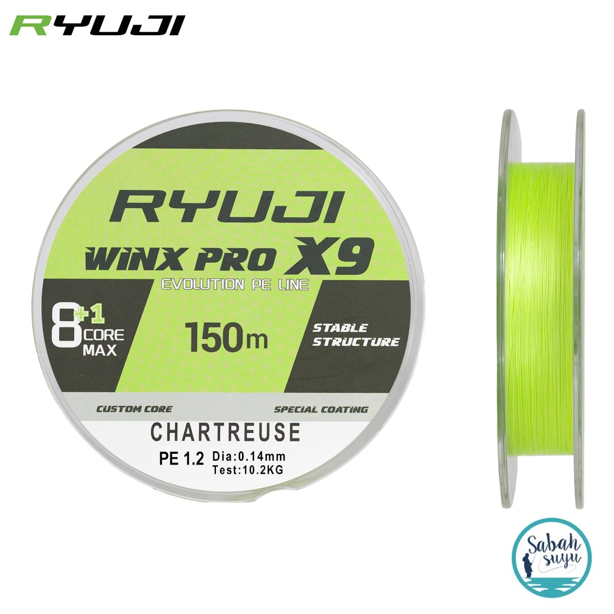 Ryuji Winx Pro X9 İp Misina 150mt PE 1.2 0.14mm 10.2kg A.Yeşil