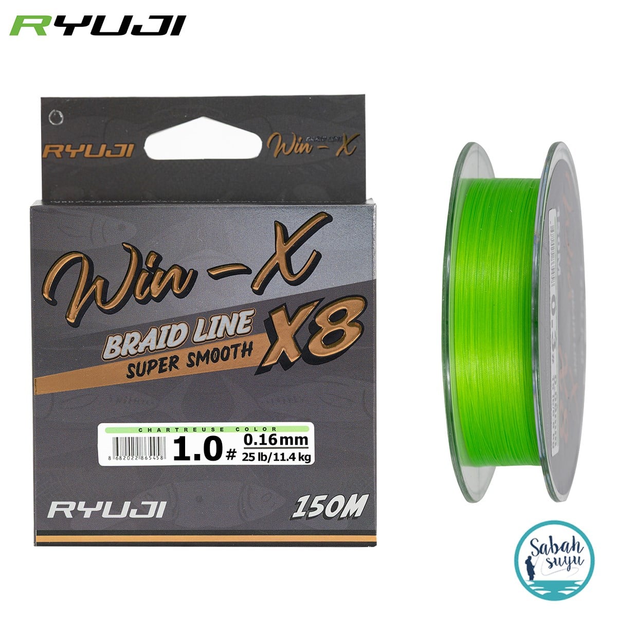 Ryuji Winx X8 İp Misina 150mt PE 1.0 0.16mm 11.4kg A.Yeşil