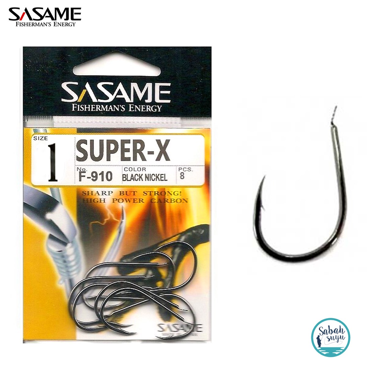 Sasame F-910 Super-X Halkalı İğne #1 (8Ad) Siyah