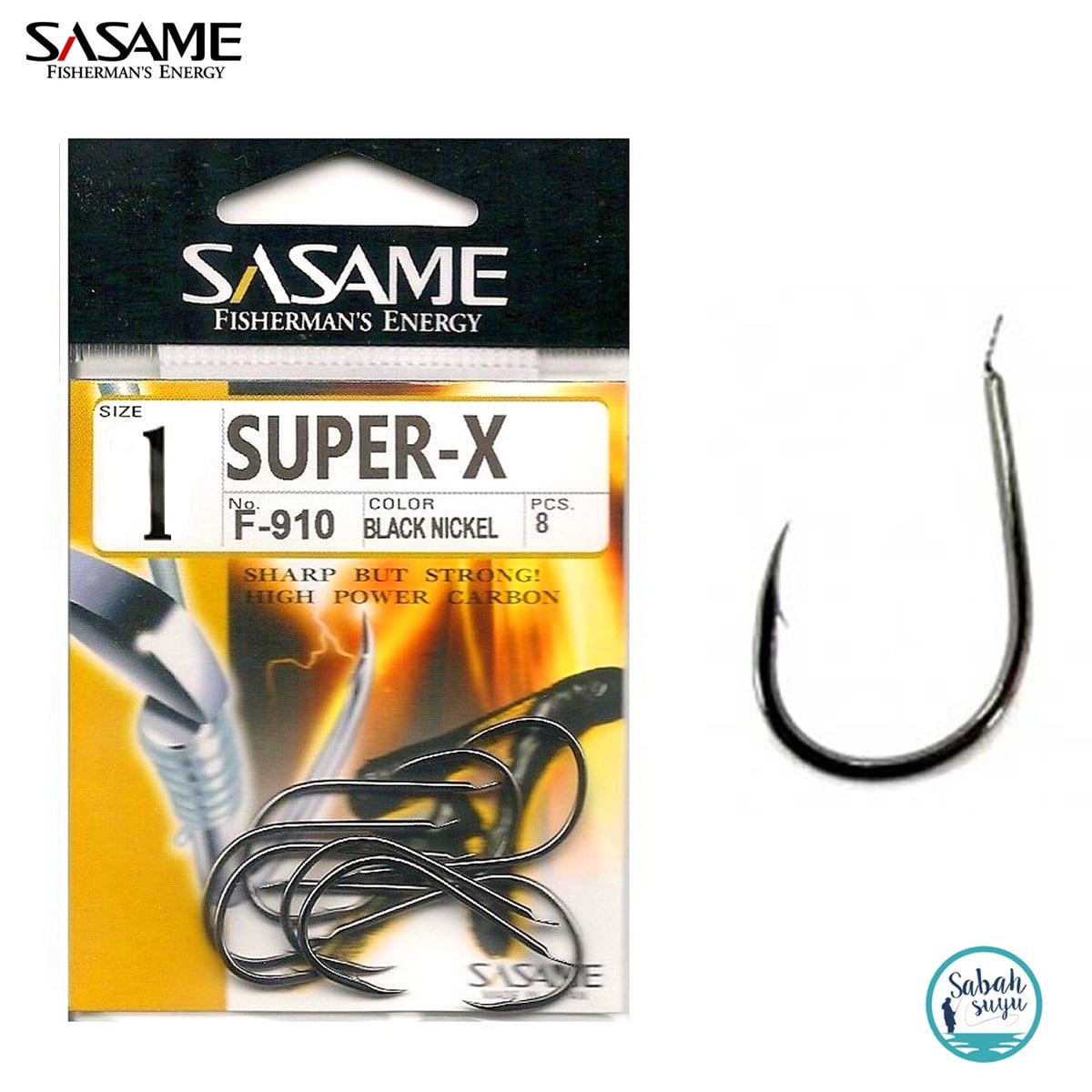 Sasame F-910 Super-X Halkalı İğne #1 (8Ad) Siyah