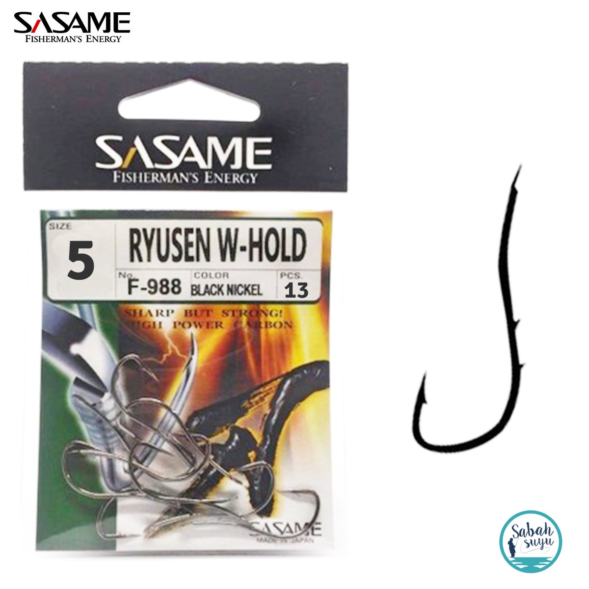 Sasame F-988 Ryusen Worm Tırnaklı İğne #5 (13Ad) Siyah