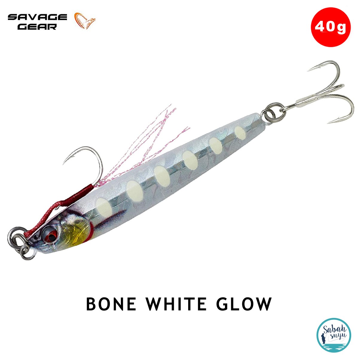 Savage Gear 3D Jig Minnow Jig 40gr 9.3cm Bone White Glow