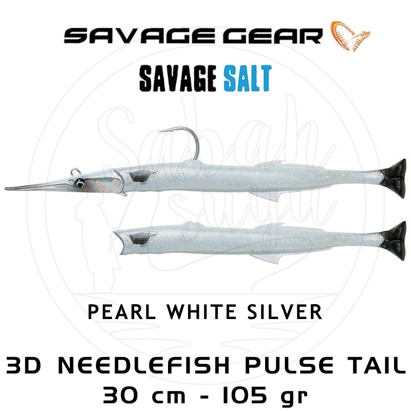 Savage Gear 3D Needlefish Pulsetail 2+1 30cm 105gr Pearl White Silver