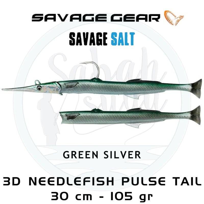 Savage Gear 3D Needlefish Pulsetail 2+1 30cm 105gr Green Silver