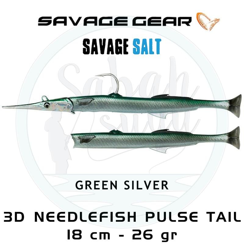Savage Gear 3D Needlefish Pulsetail 2+1 18cm 26gr Green Silver
