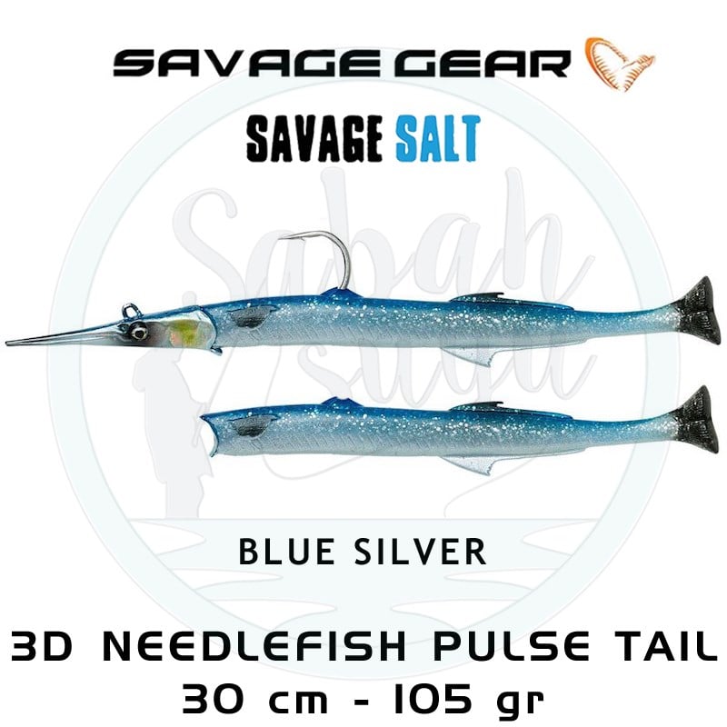 Savage Gear 3D Needlefish Pulsetail 2+1 30cm 105gr Blue Silver