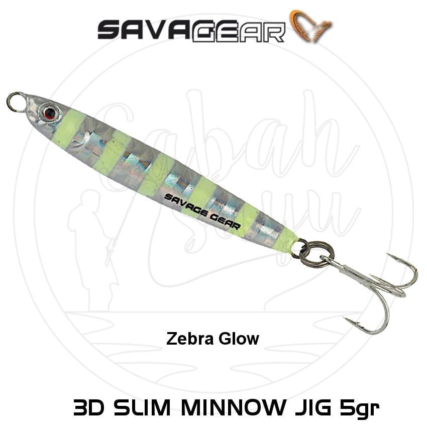 Savage Gear 3D Slim Minnow Baby Jig 5g 4.6cm Zebra Glow