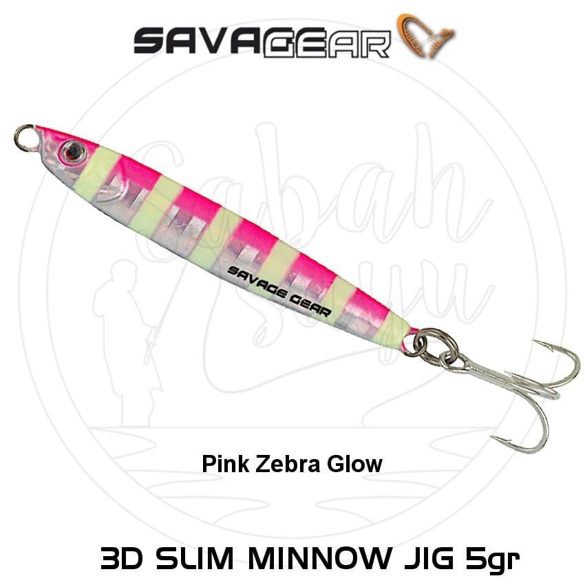 Savage Gear 3D Slim Minnow Baby Jig 5g 4.6cm Pink Zebra Glow