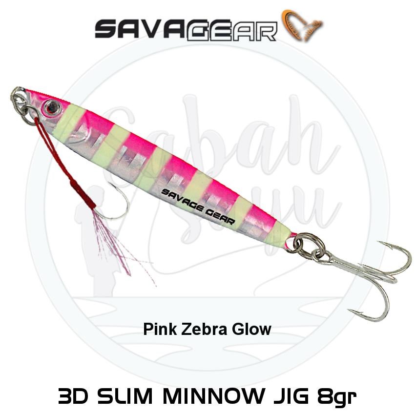 Savage Gear 3D Slim Minnow Baby Jig 8g 5.4cm Pink Zebra Glow